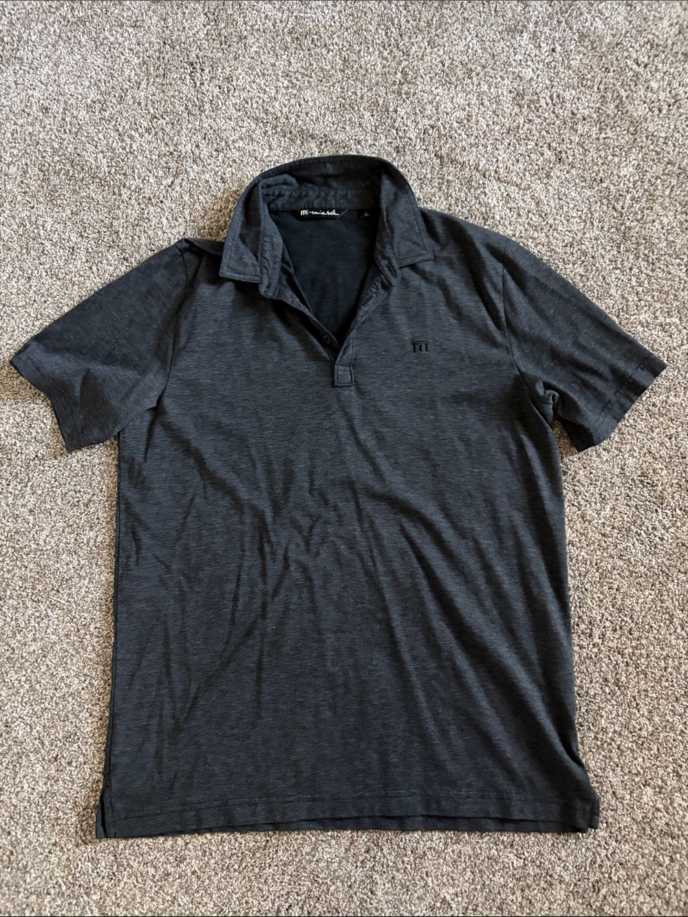 Travis Mathew Men's Charcoal Heather Polo